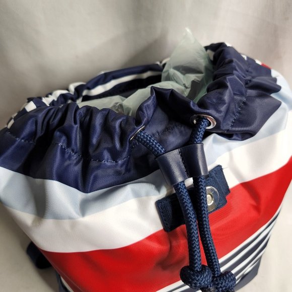 Tommy Hilfiger Drawstring Bucket Red White Blue Stripes Backpack Purse - Picture 6 of 6